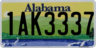 AL license plate 1AK3337