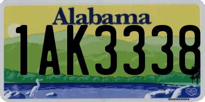 AL license plate 1AK3338