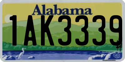 AL license plate 1AK3339
