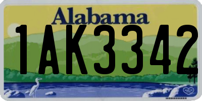 AL license plate 1AK3342