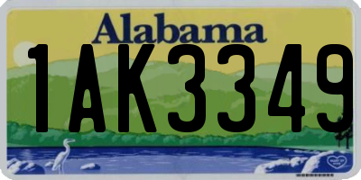 AL license plate 1AK3349