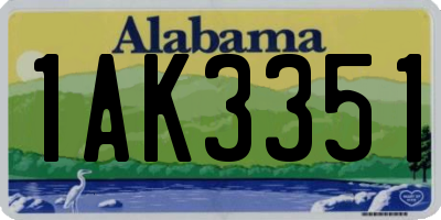 AL license plate 1AK3351