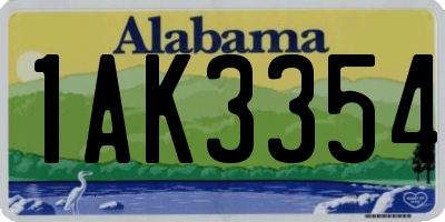 AL license plate 1AK3354
