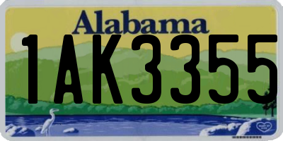 AL license plate 1AK3355
