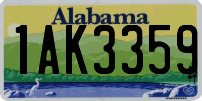 AL license plate 1AK3359