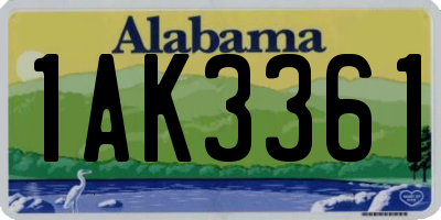 AL license plate 1AK3361