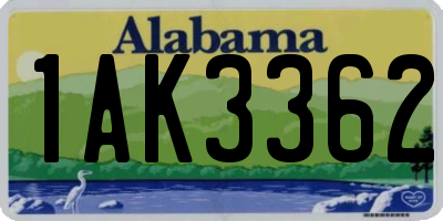 AL license plate 1AK3362
