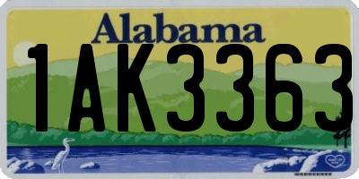 AL license plate 1AK3363