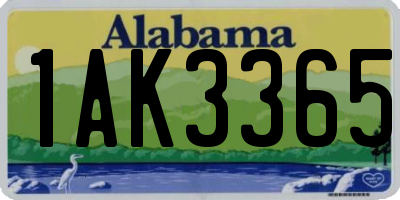 AL license plate 1AK3365