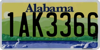 AL license plate 1AK3366