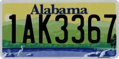 AL license plate 1AK3367
