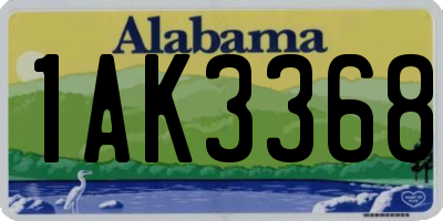 AL license plate 1AK3368