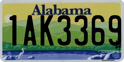 AL license plate 1AK3369
