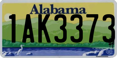 AL license plate 1AK3373