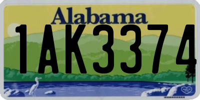 AL license plate 1AK3374