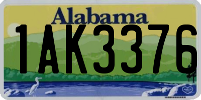 AL license plate 1AK3376