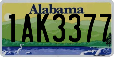 AL license plate 1AK3377