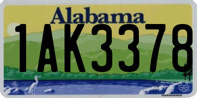 AL license plate 1AK3378
