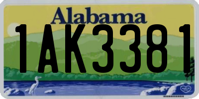 AL license plate 1AK3381