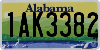 AL license plate 1AK3382
