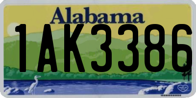 AL license plate 1AK3386