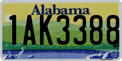 AL license plate 1AK3388