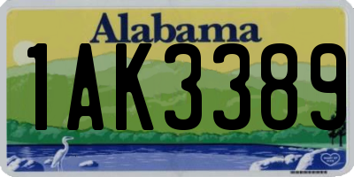 AL license plate 1AK3389