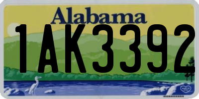 AL license plate 1AK3392