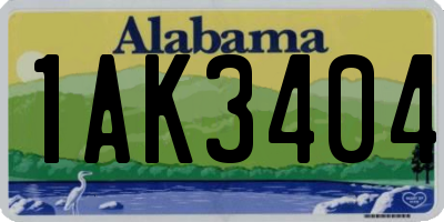 AL license plate 1AK3404
