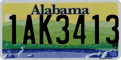 AL license plate 1AK3413
