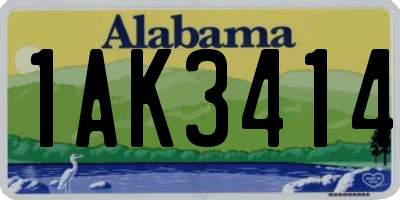 AL license plate 1AK3414