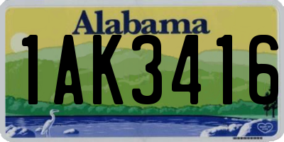 AL license plate 1AK3416
