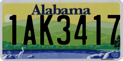 AL license plate 1AK3417