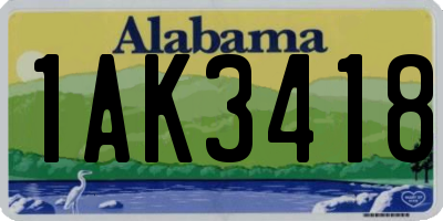 AL license plate 1AK3418