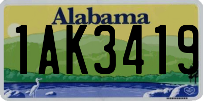 AL license plate 1AK3419