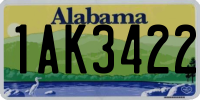 AL license plate 1AK3422