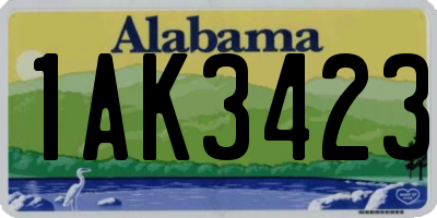 AL license plate 1AK3423
