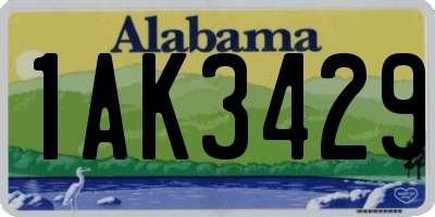 AL license plate 1AK3429