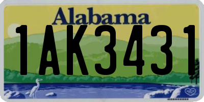 AL license plate 1AK3431