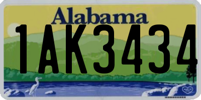 AL license plate 1AK3434