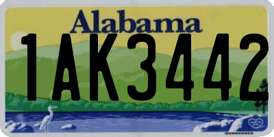 AL license plate 1AK3442