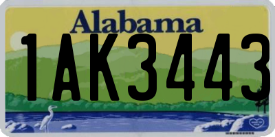 AL license plate 1AK3443