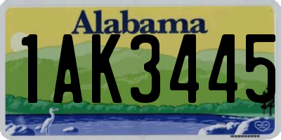 AL license plate 1AK3445