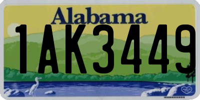 AL license plate 1AK3449