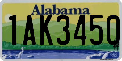 AL license plate 1AK3450