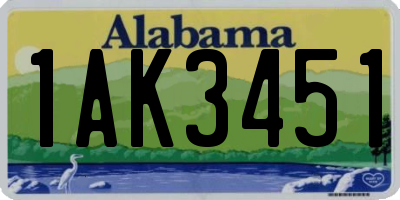 AL license plate 1AK3451