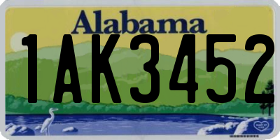 AL license plate 1AK3452