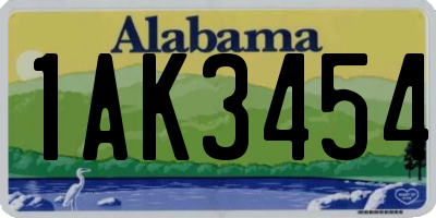 AL license plate 1AK3454