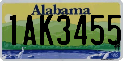 AL license plate 1AK3455