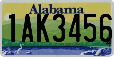 AL license plate 1AK3456